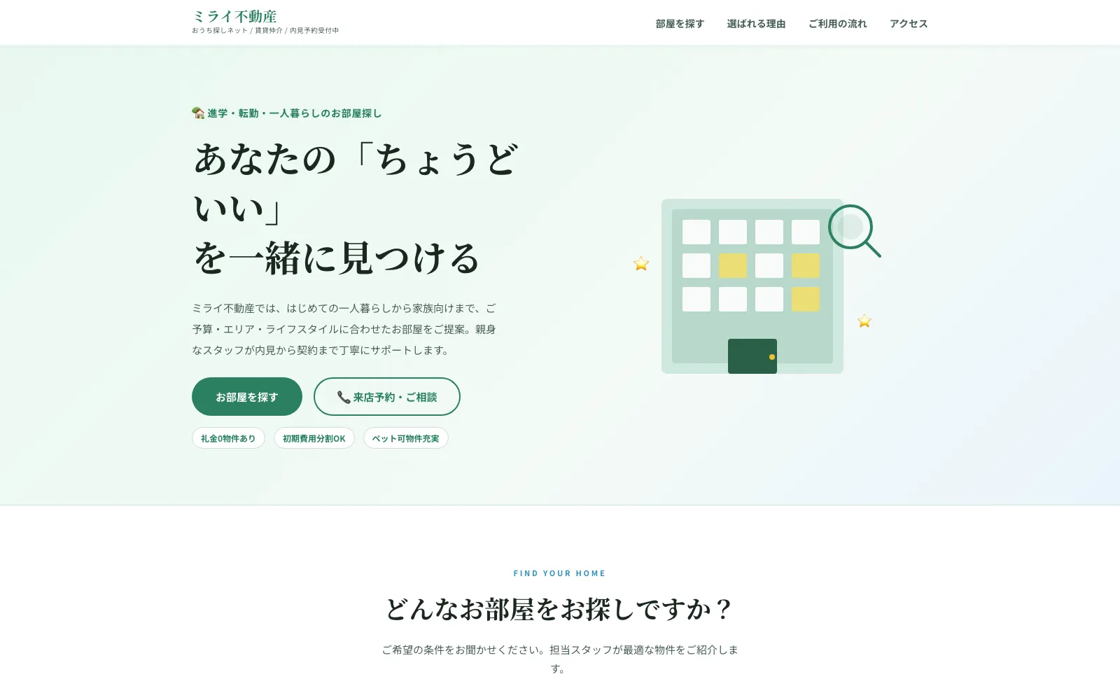 ミライ不動産 - PC表示