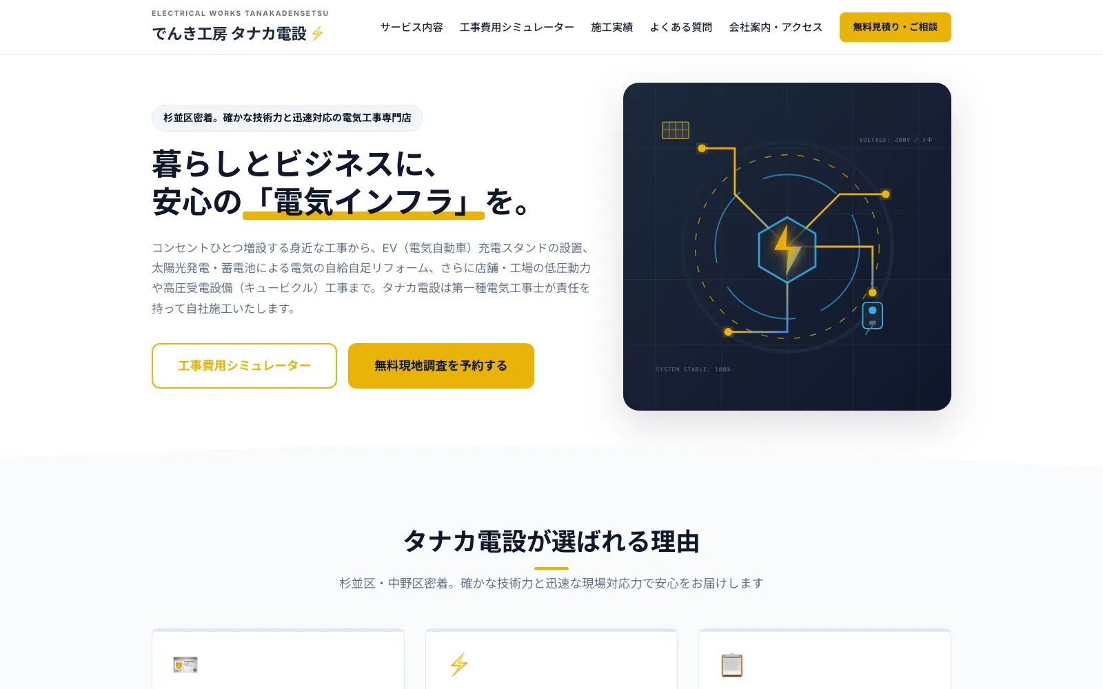 でんき工房 タナカ電設 - PC表示