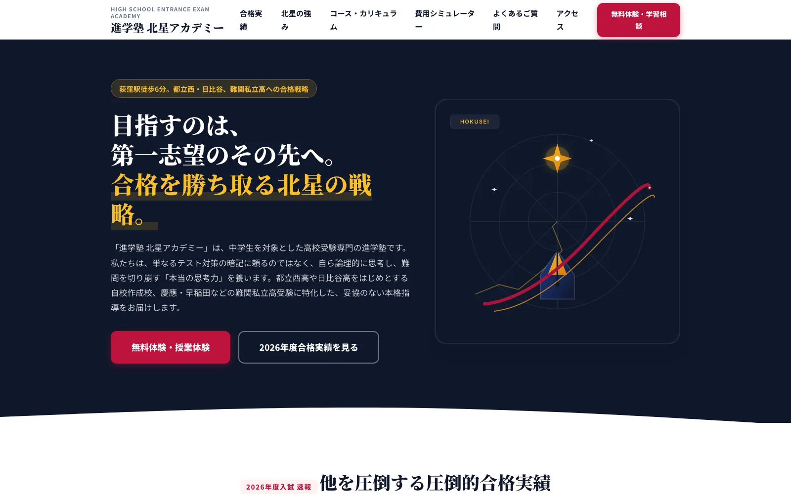 進学塾 北星アカデミー - PC表示